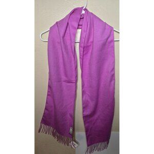 BNWT Coach Wool Cashmere Blend Scarf With Fringe Orchid Pink Luxury Classic